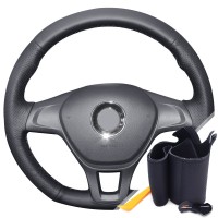 Оплетка на руль из «Premium» экокожи Volkswagen Golf VII 2013-2020 г.в. (для руля без штатной кожи, черная)