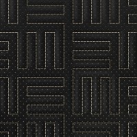 Экокожа стёганая «intipi» Maze (чёрный/бежевый, ширина 1.35 м, толщина 5.85 мм) перфорация