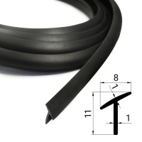 Уплотнитель Т-образный для обвесов (10 метров, чёрный)